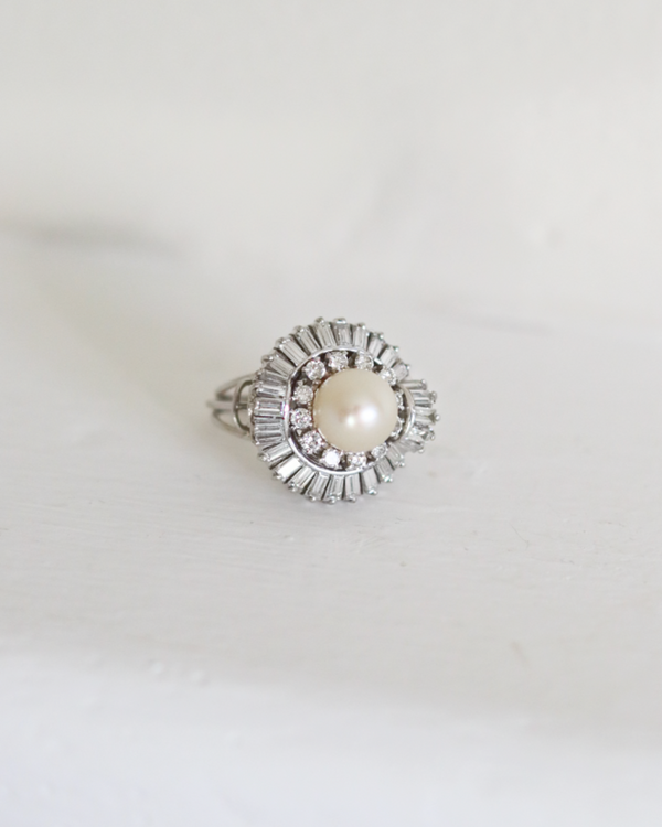 1950’s Pearl and Diamond Cocktail Ring