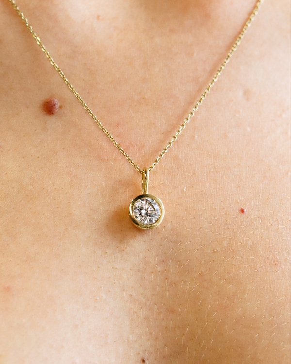 Lab diamond nugget Necklace on ball chain