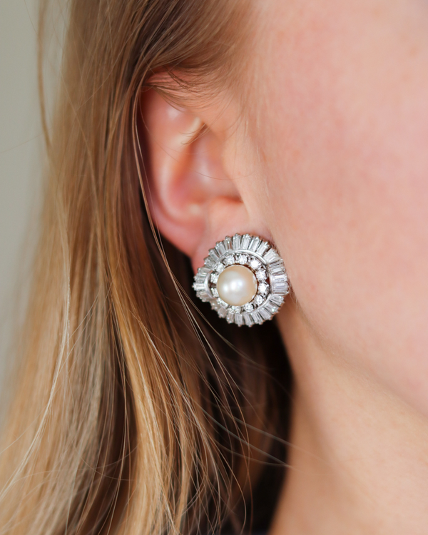 1950’s Diamond & Pearl Earrings