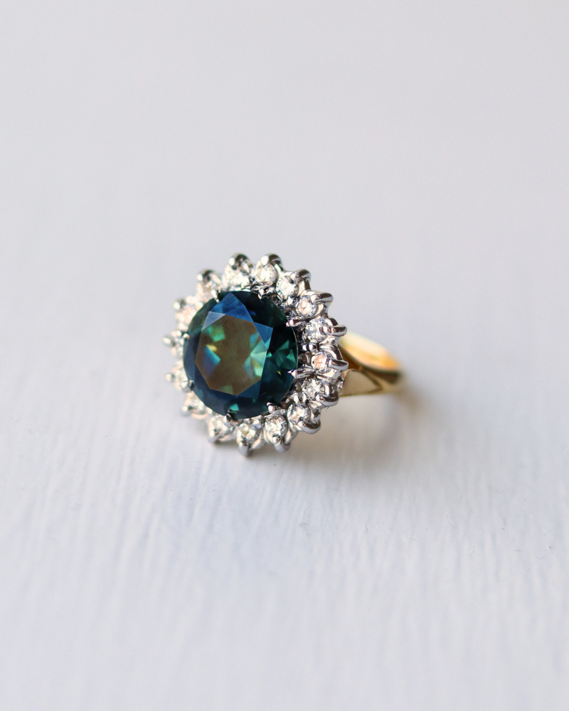 Diamond and Natural Sapphire Ring