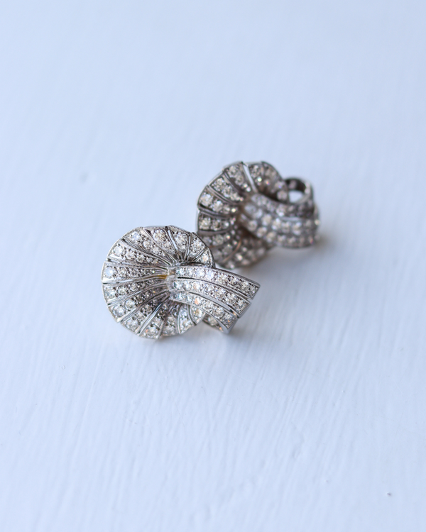 Art Deco Diamond Fan Earrings