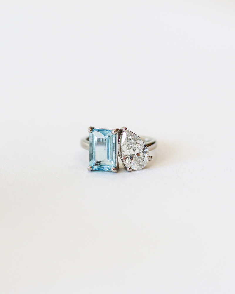 Aqua & Diamond Ring