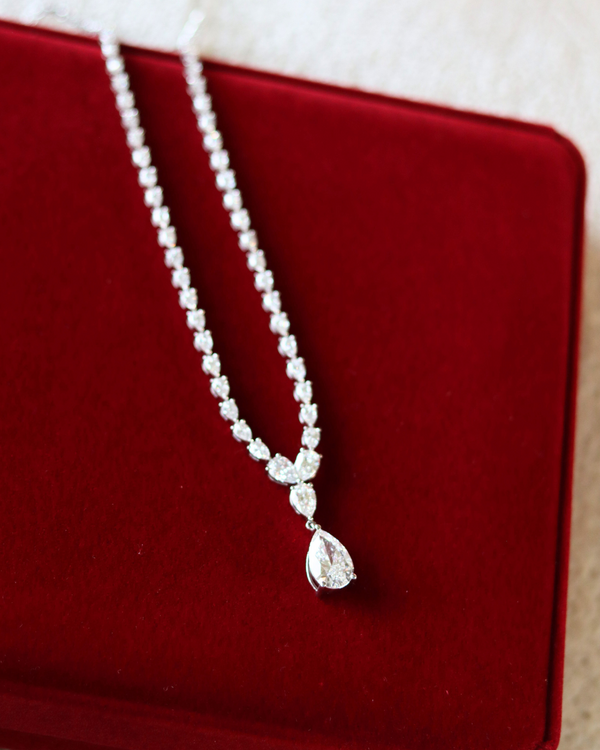 Lab Diamond Pear Shaped Necklace