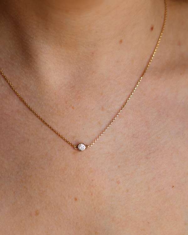 Mini Floating Lab Diamond Necklace