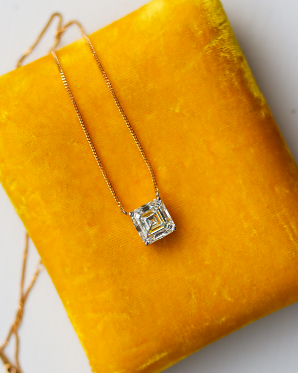 Lab Diamond Ascher Cut Pendant