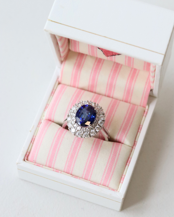 Diamond & Synthetic Sapphire Ring