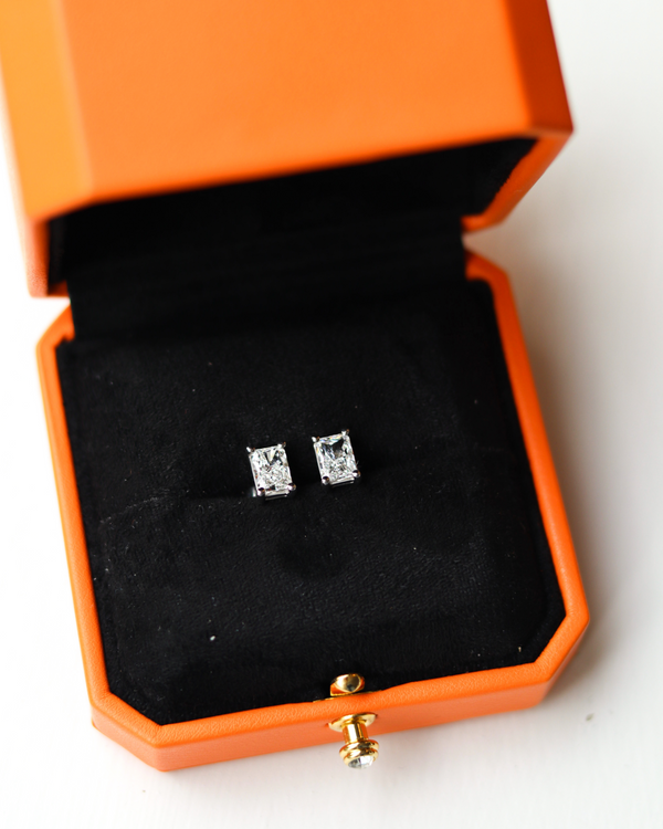 Lab Diamond Emerald Cut Earrings