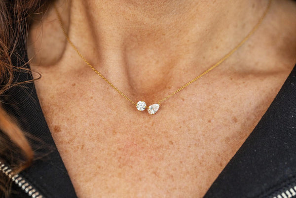 Aurora lab diamond necklace