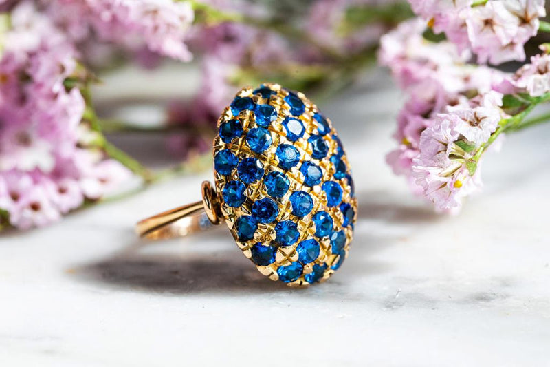 Sapphire and yellow gold vintage ring