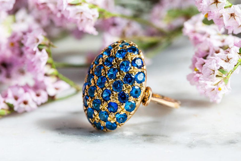 Sapphire and yellow gold vintage ring