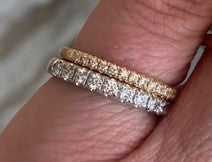 Lab diamond half eternity ring in yellow gold