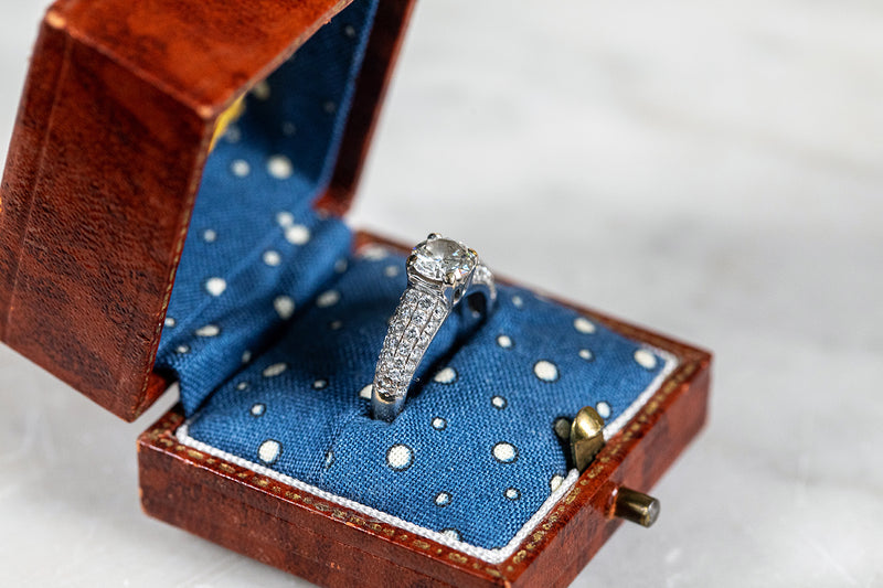 Diamond Solitaire Ring with Diamond Shank set in Platinum