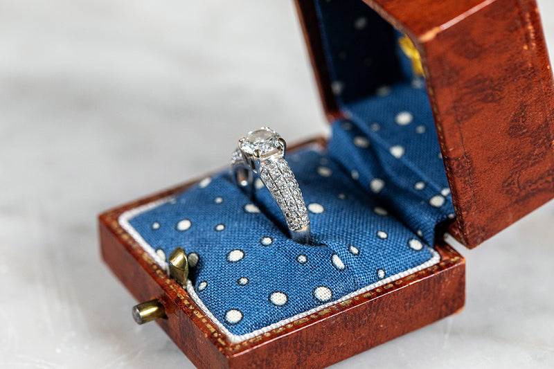 Diamond Solitaire Ring with Diamond Shank set in Platinum