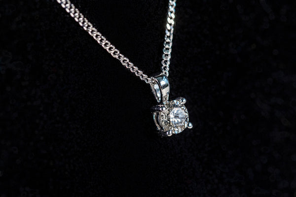 Diamond Solitaire Pendant and Chain