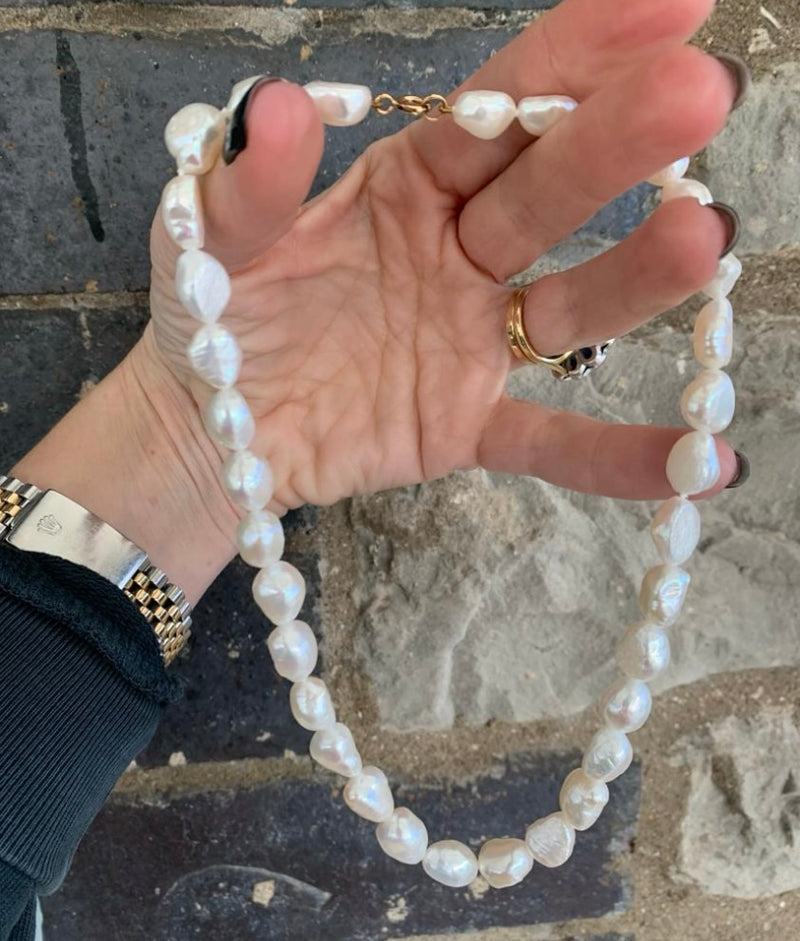 Chunky Baroque style pearls 16/18"