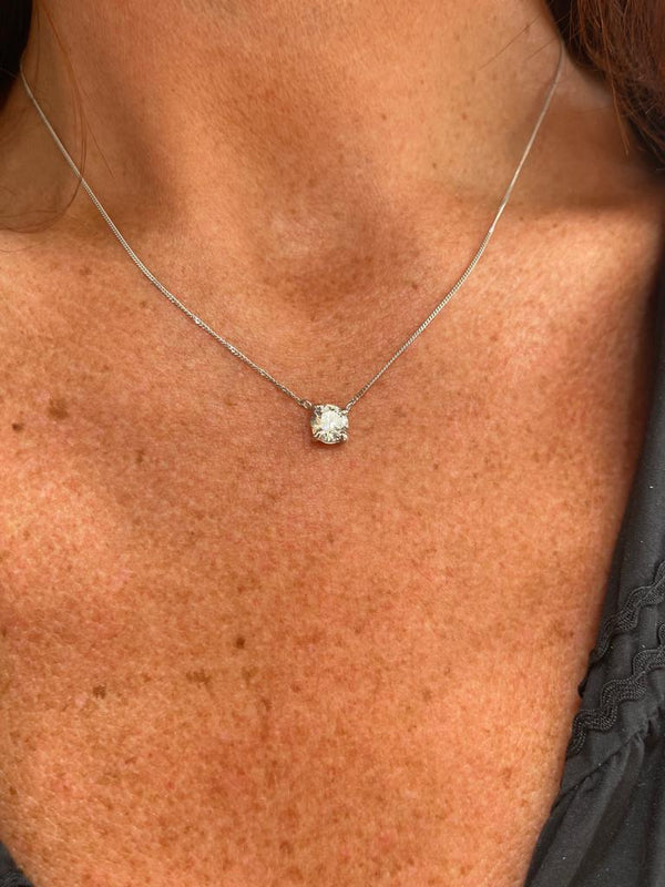 Lab diamond solitaire necklace
