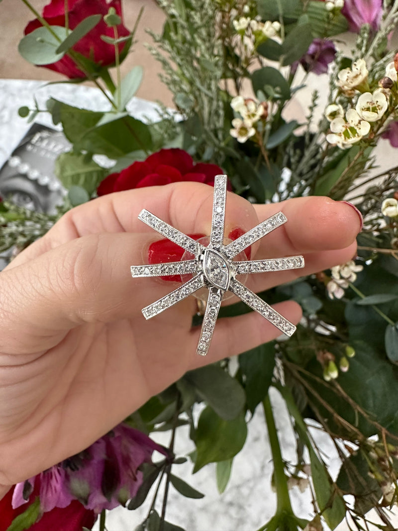 Vintage inspired statement lab diamond starfish earrings