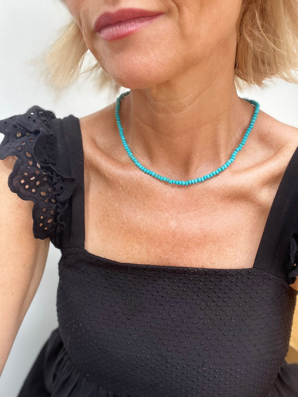 Single Strand Gem Necklace - Turquoise